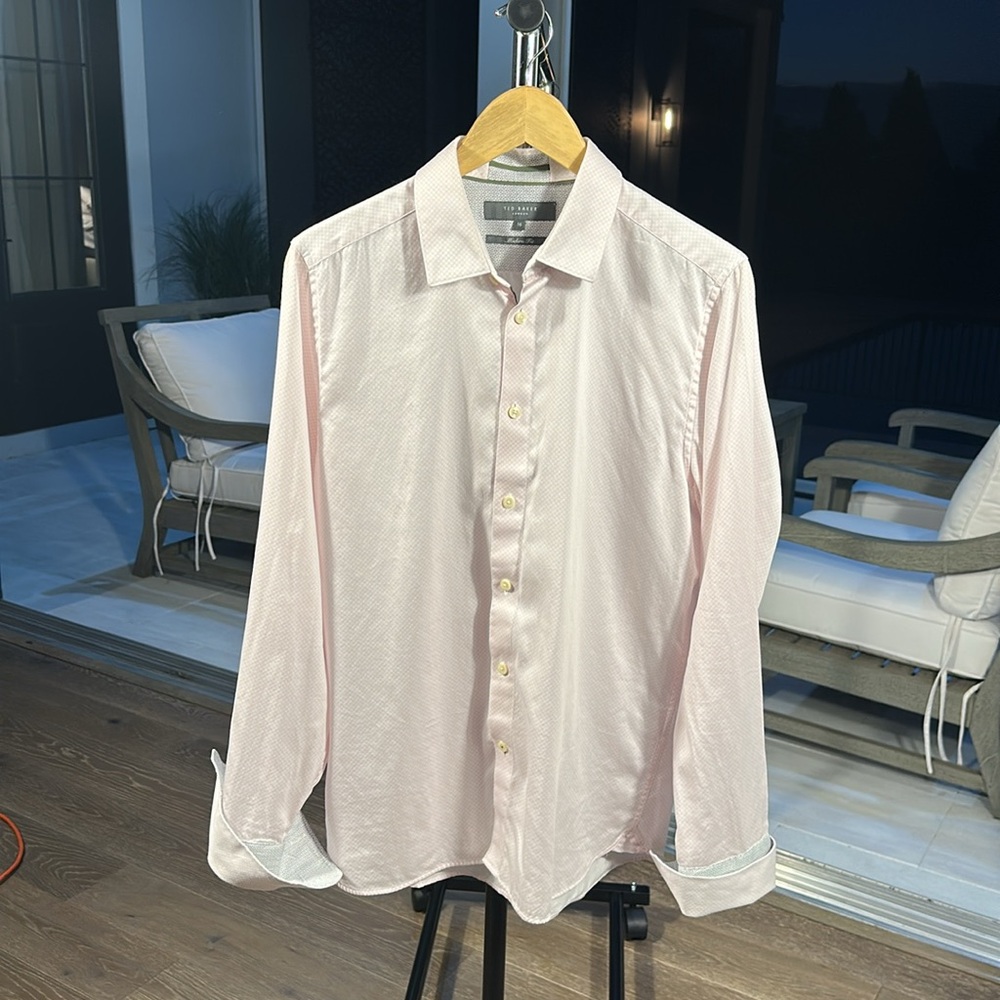 Ted Baker Men's Light Pink Dress Shirt
